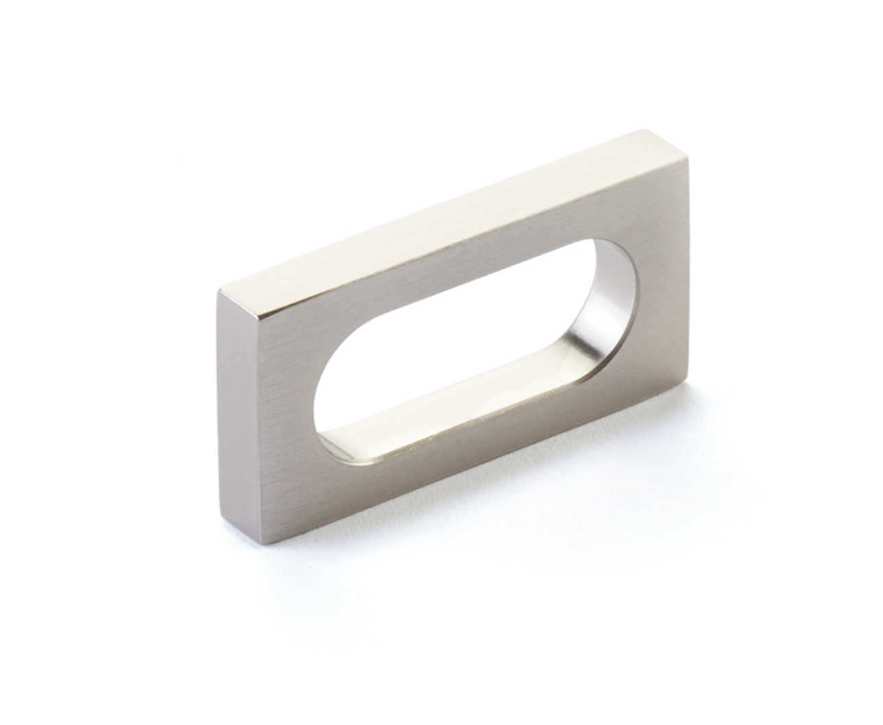 Brushed Nickel "Loop" Square Drawer Pulls and Cabinet Knobs - Euro • Knobs