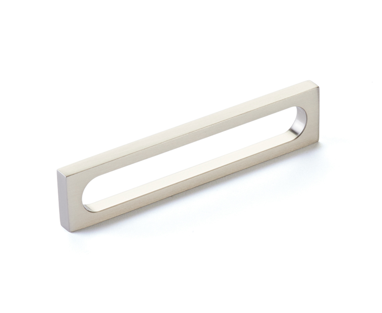 Brushed Nickel "Loop" Square Drawer Pulls and Cabinet Knobs - Euro • Knobs