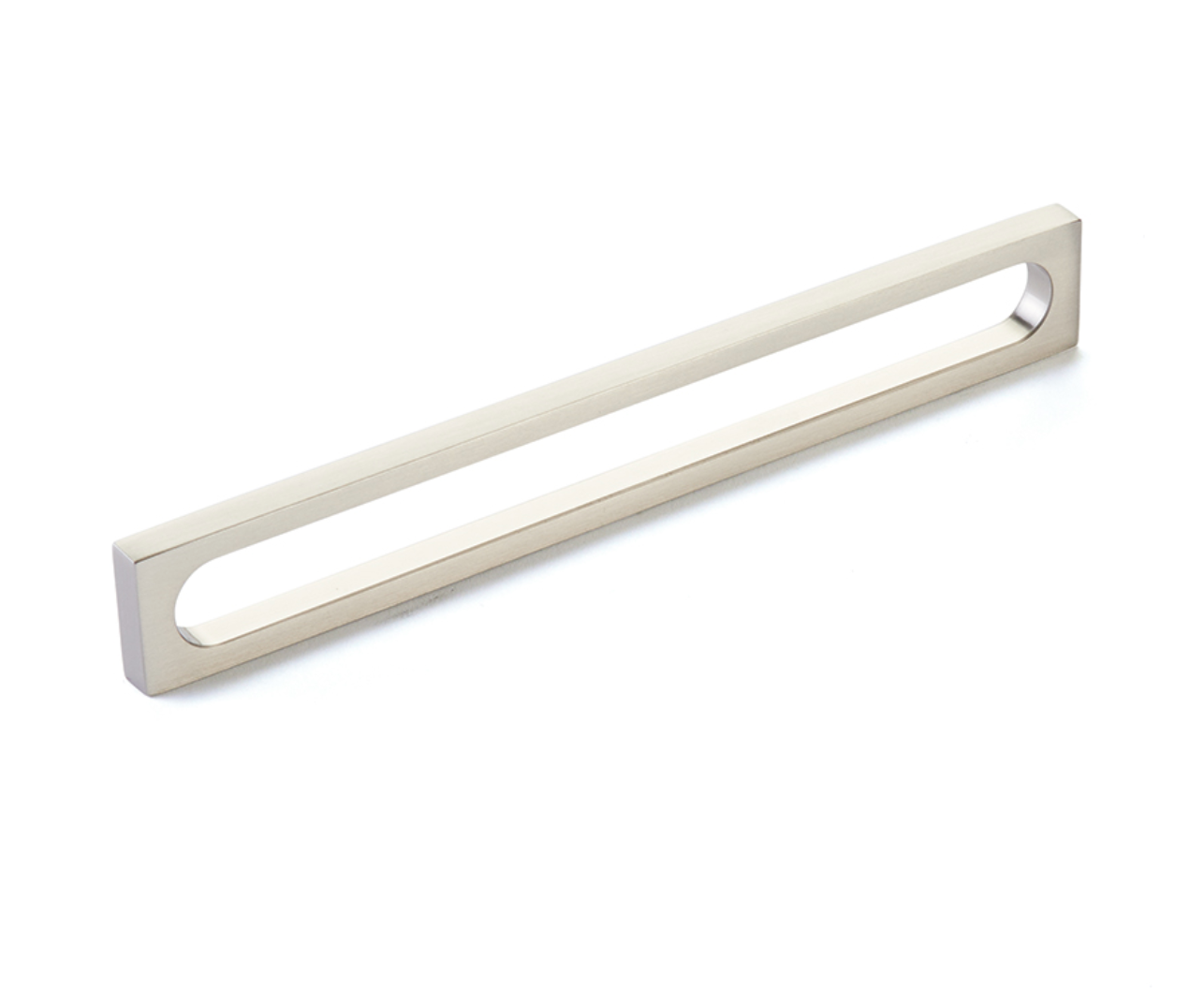 Brushed Nickel "Loop" Square Drawer Pulls and Cabinet Knobs - Euro • Knobs