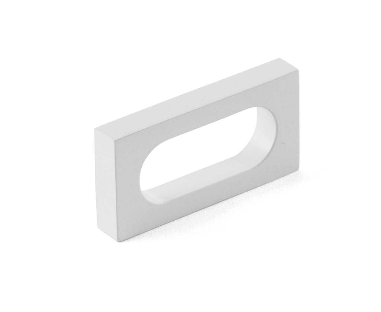 Matte White "Loop" Square Drawer Pulls and Cabinet Knobs - Euro • Knobs