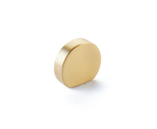 Satin Brass "Bit" Rounded Drawer Pulls and Cabinet Knobs - Euro • Knobs