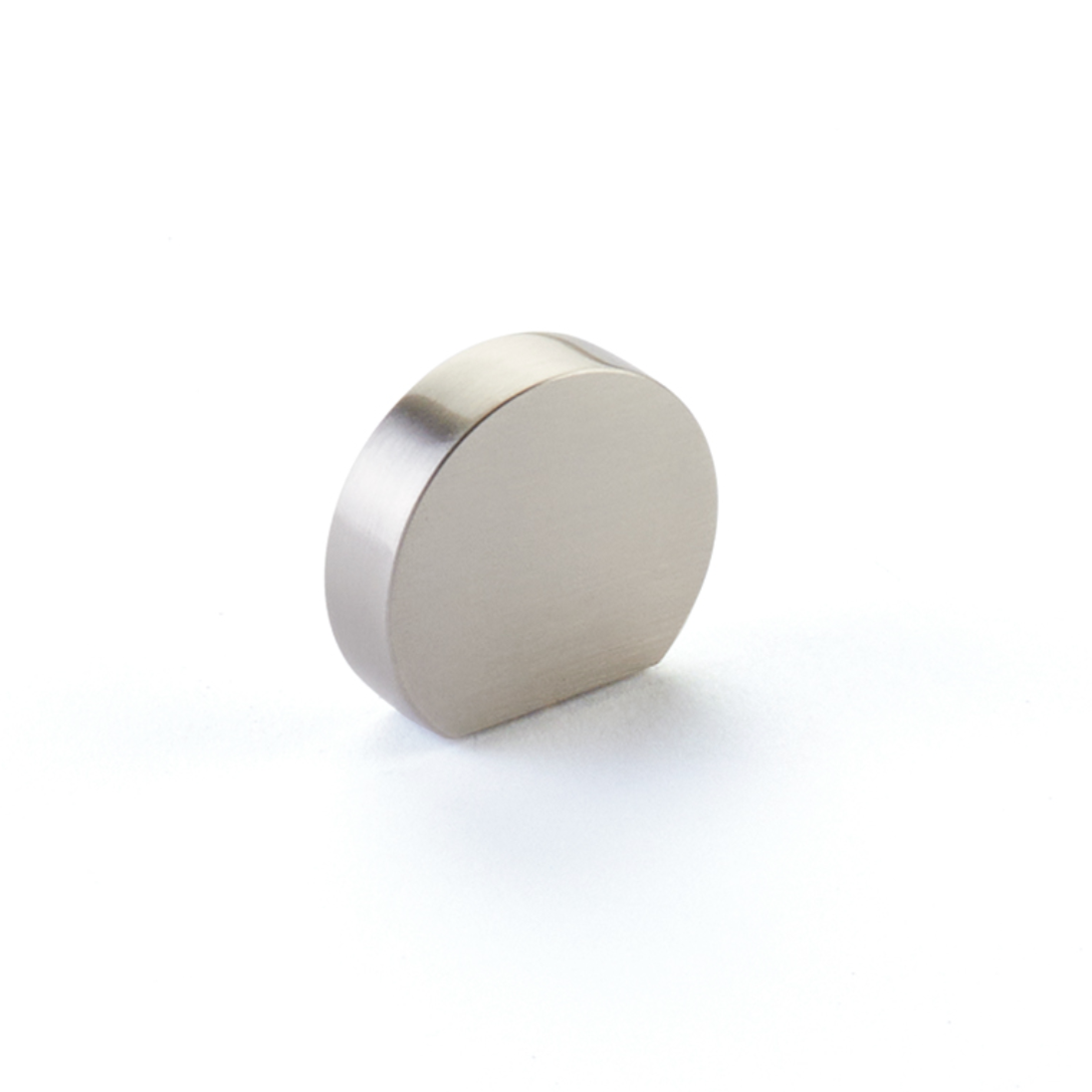 Brushed Nickel "Bit" Rounded Drawer Pulls and Cabinet Knobs - Euro • Knobs