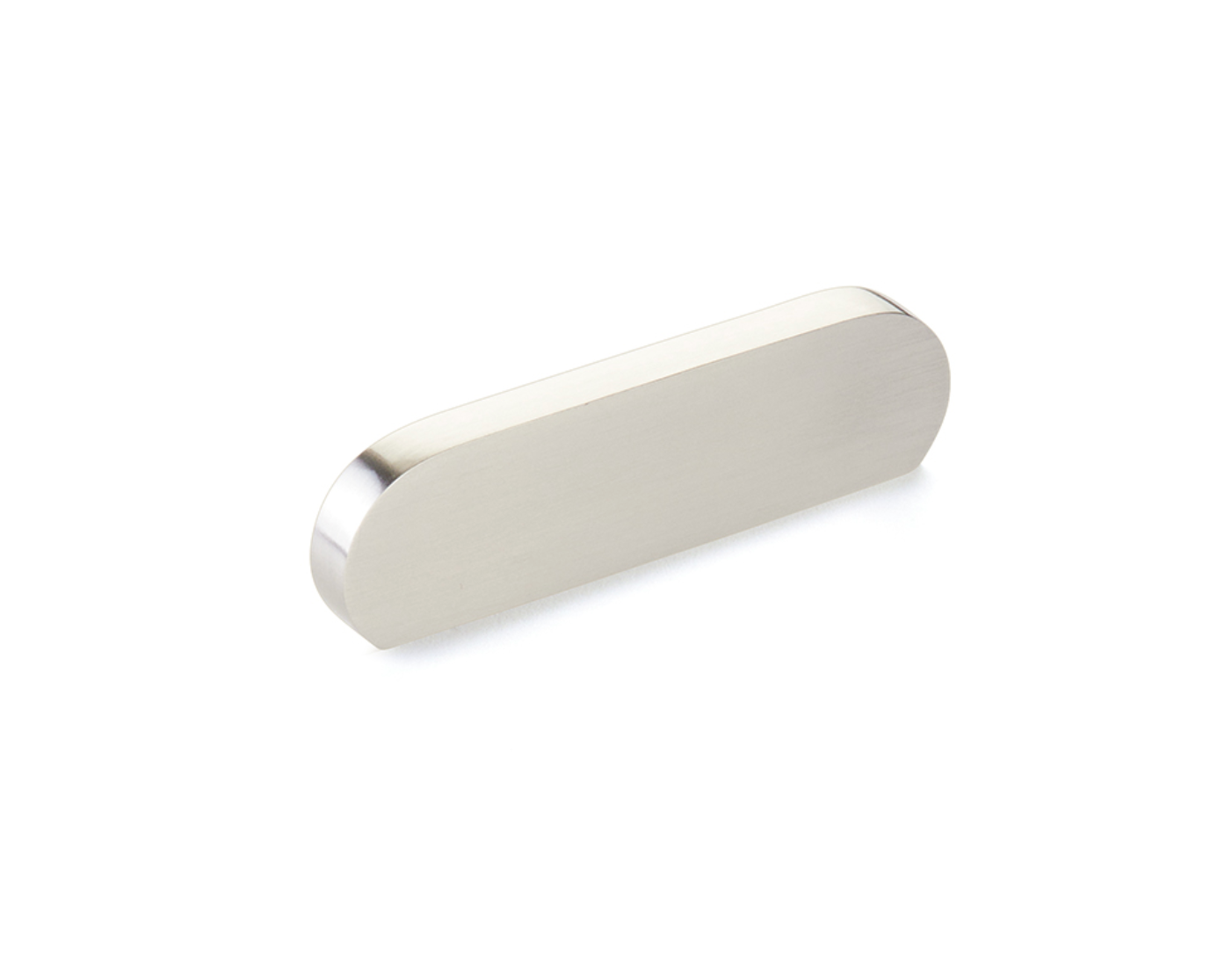 Brushed Nickel "Bit" Rounded Drawer Pulls and Cabinet Knobs - Euro • Knobs