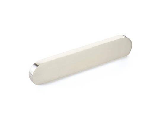 Brushed Nickel "Bit" Rounded Drawer Pulls and Cabinet Knobs - Euro • Knobs