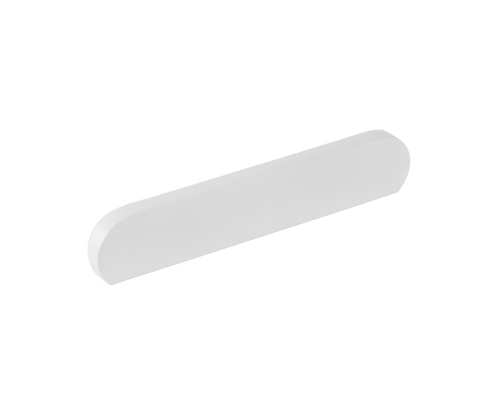 Matte White "Bit" Rounded Drawer Pulls and Cabinet Knobs - Euro • Knobs