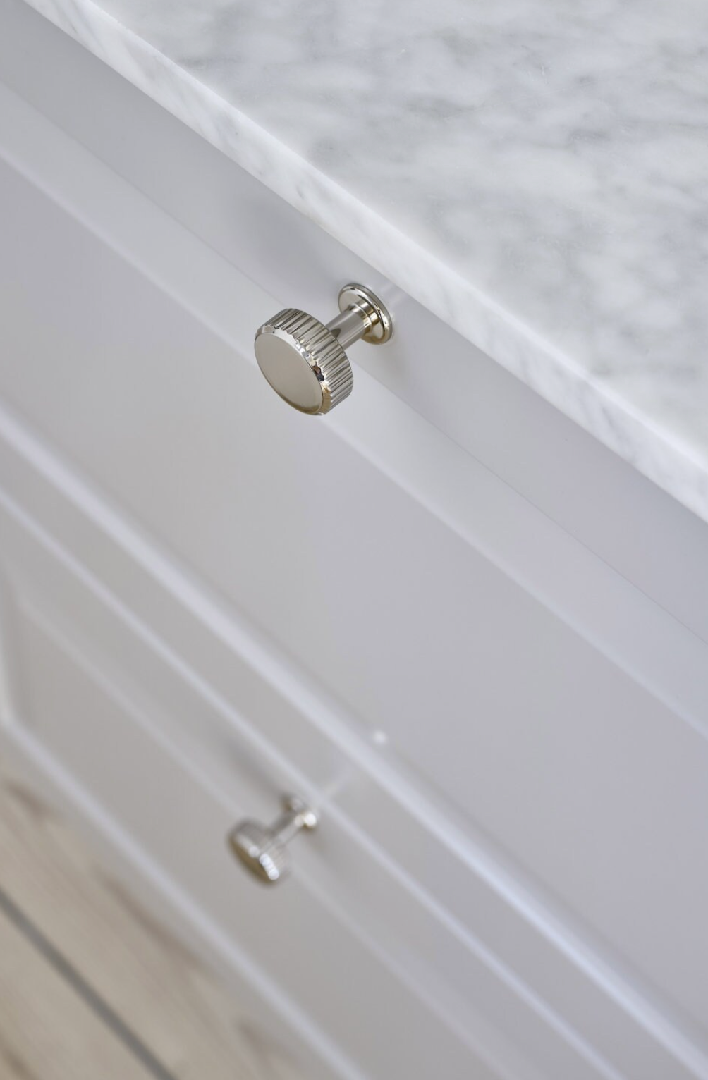 Polished Nickel "Villa" Cabinet Knobs and Pulls | Fluted Cabinet Hardware - Forge Hardware Studio