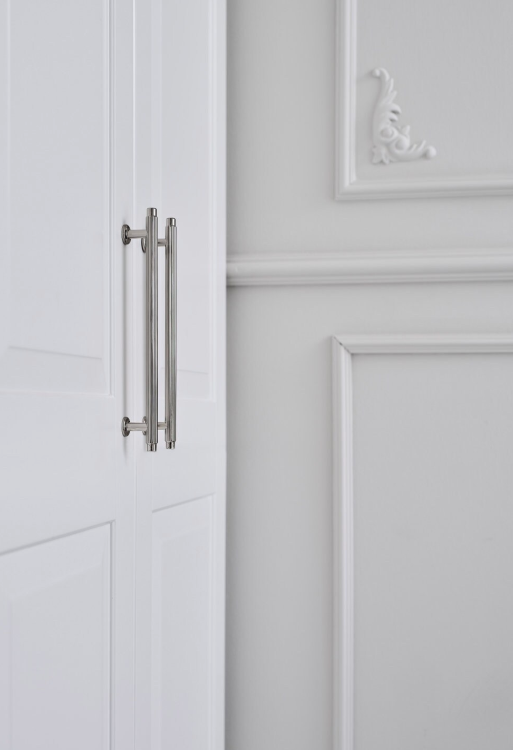 Polished Nickel "Villa" Cabinet Knobs and Pulls | Fluted Cabinet Hardware - Forge Hardware Studio