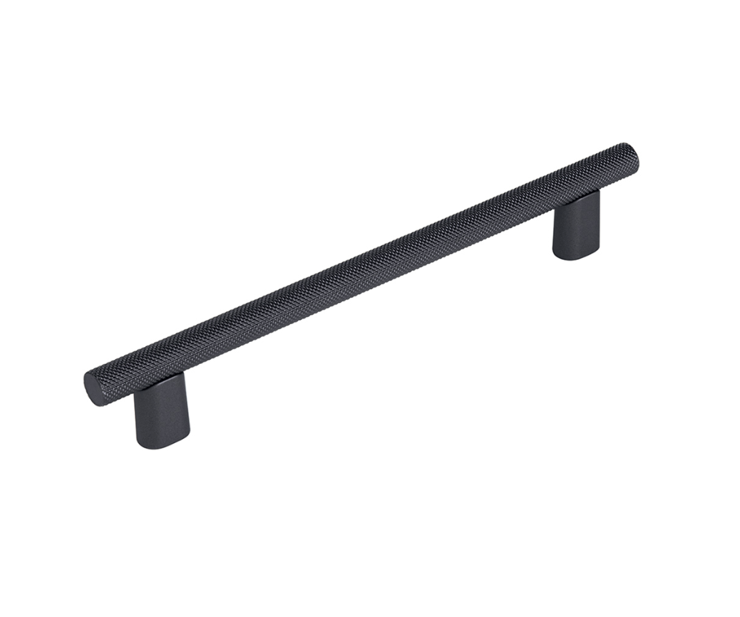 Knurled "Karl" Matte Black Cabinet Knobs and Drawer Pulls - Industry Hardware