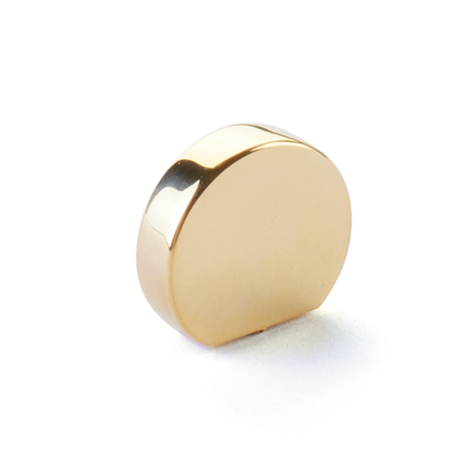 Unlacquered Brass "Bit" Rounded Drawer Pulls and Cabinet Knobs - Euro • Knobs