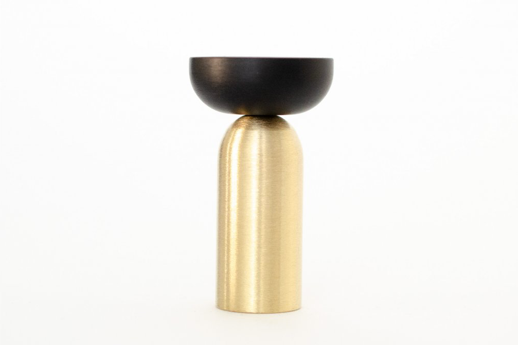 Brass and Black "Pedestal Bowl" Round Wall Hook - Euro • Knobs