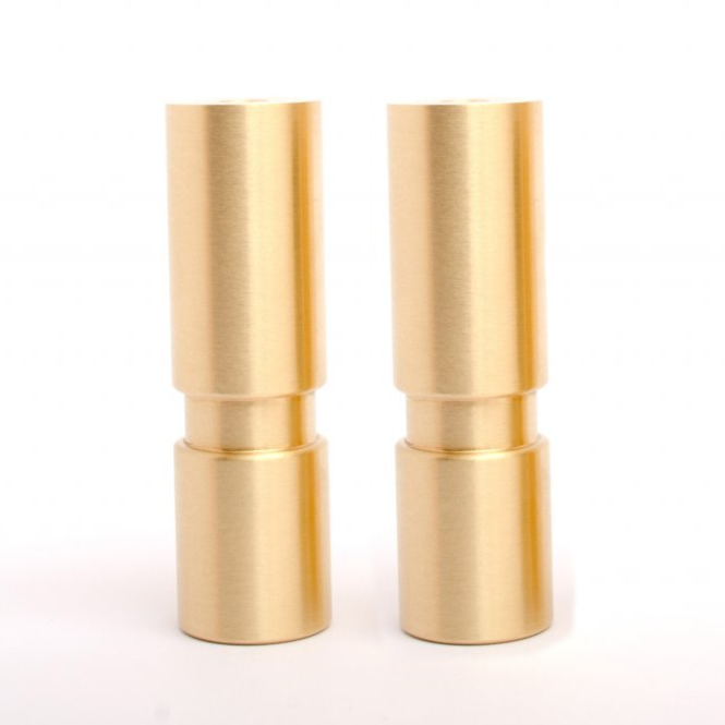 Mid-Century Modern (Set of 2) Medium Furniture Replacement Legs in Brushed Brass - Euro • Knobs