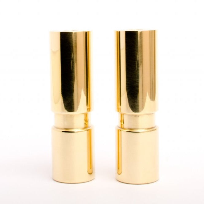 Set of 2 Medium Mid-century Modern Furniture Legs Replacement Legs in Polished Brass - Euro • Knobs