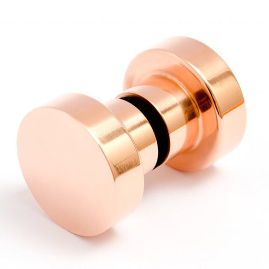 Glass Shower "Spot" Round Polished Copper Back to Back Door Knob - Euro • Knobs