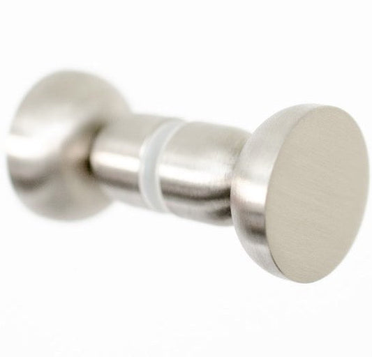 Glass Shower "Pedestal" Round Brushed Nickel Back to Back Door Knob - Euro • Knobs