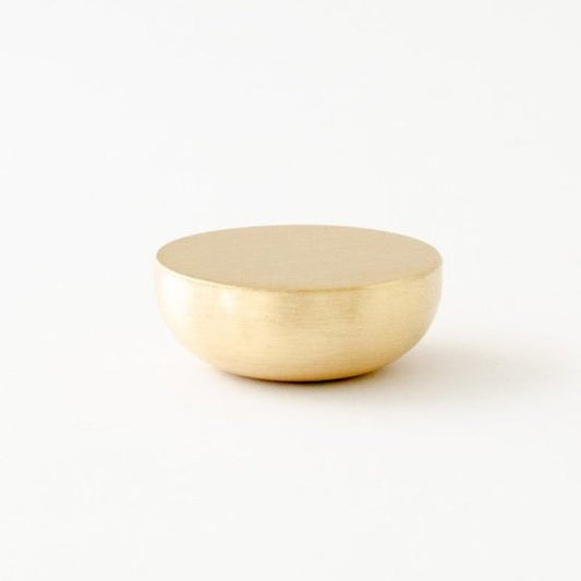 Unlacquered Brushed Brass "Bowl" Modern Round Cabinet Knob - Euro • Knobs