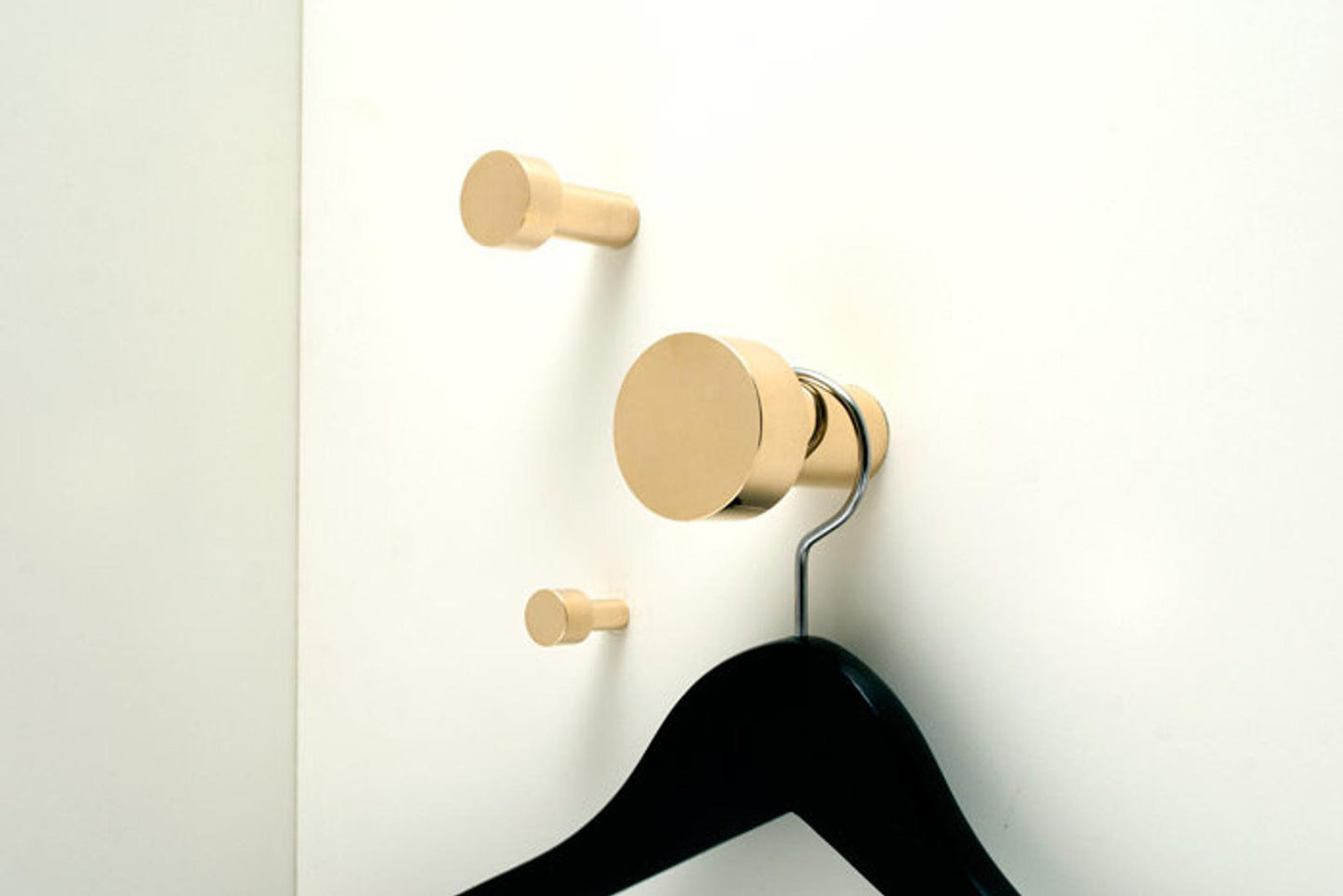 Modern "Dot" Round Wall Hook in Polished Brass - Euro • Knobs