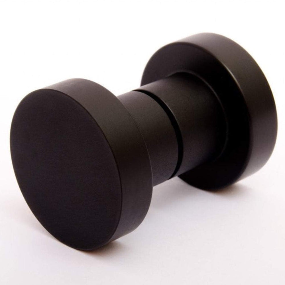 Glass Shower "Spot" Round Matte Black Back to Back Door Knob - Euro • Knobs