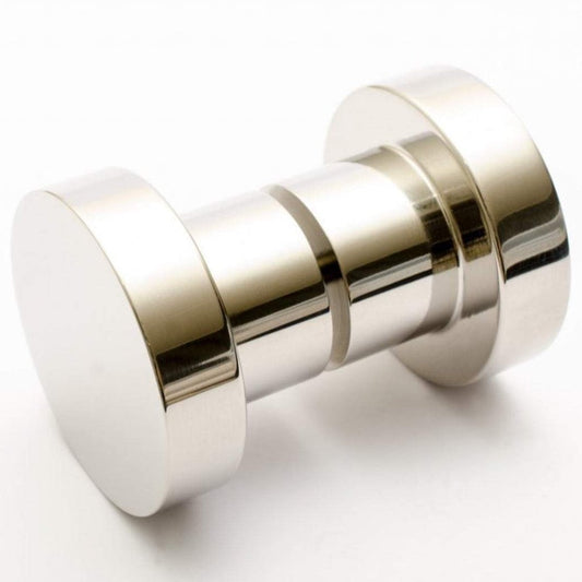 Glass Shower "Spot" Round Polished Nickel Back to Back Door Knob - Euro • Knobs