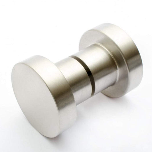 Glass Shower "Spot" Round Brushed Stainless Steel Back to Back Door Knob - Euro • Knobs