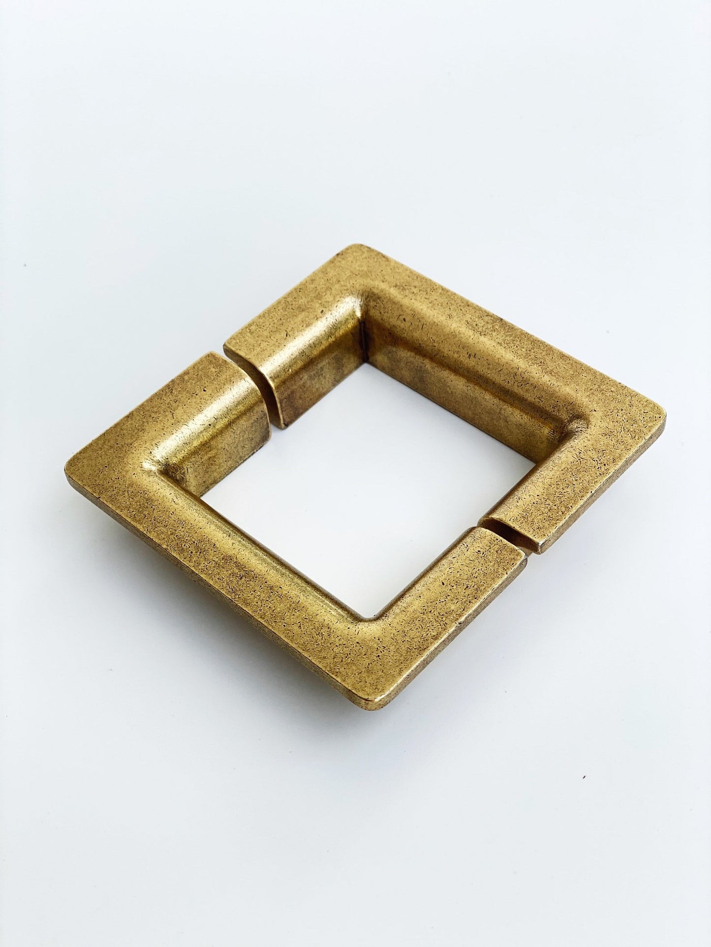 Soho Aged Brass Half-Square Drawer Handles - Forge Hardware Studio