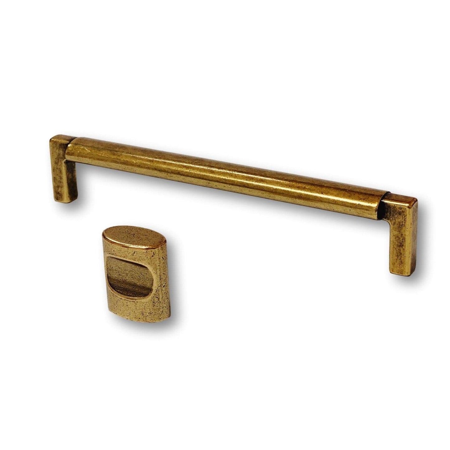 U-Shaped "Florence" Drawer Pull in Antique Brass - Euro • Knobs