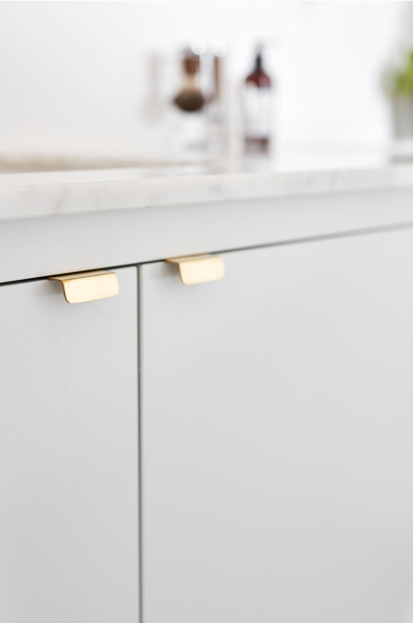 Unlacquered Brass "Patina" Edge Drawer Pulls - Forge Hardware Studio