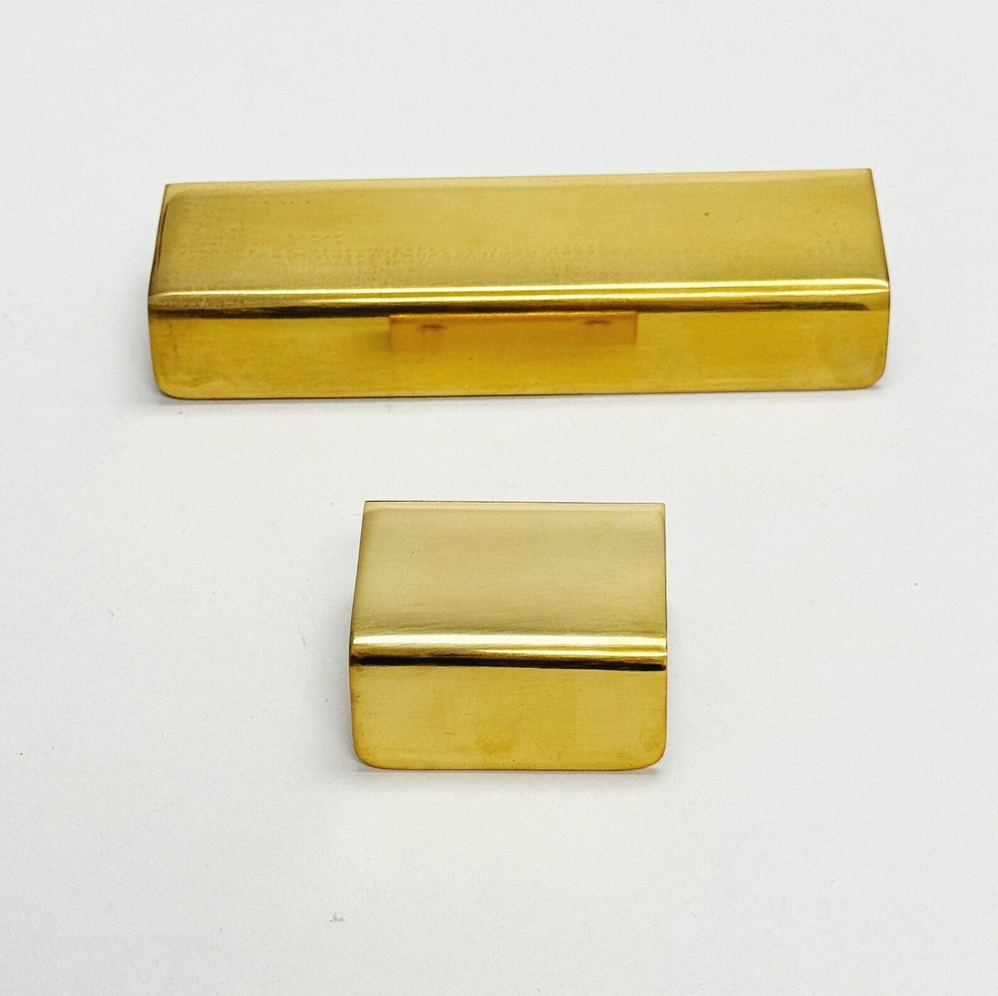 Unlacquered Brass "Patina" Edge Drawer Pulls - Forge Hardware Studio