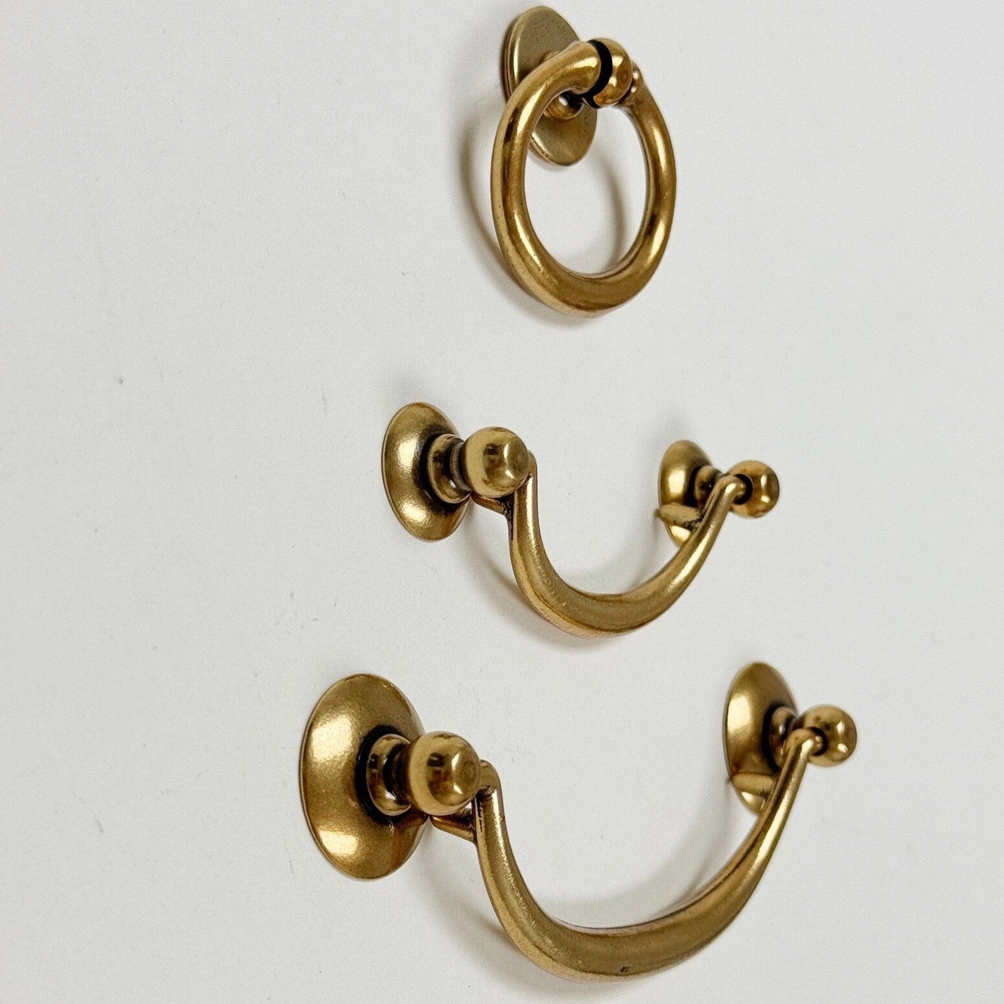 Brass Ring Pulls "Bail" Antique Brass Hardware - Euro • Knobs