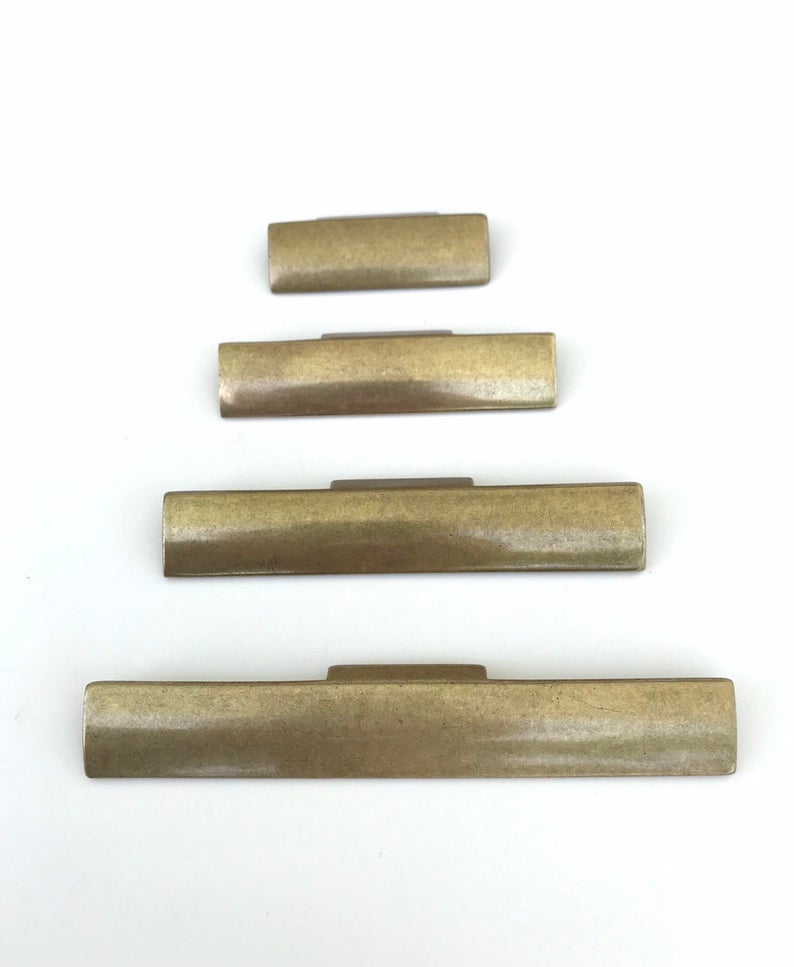 Rectangular "Dara" Aged Brass Drawer Pulls - Cabinet Handles - Forge Hardware Studio