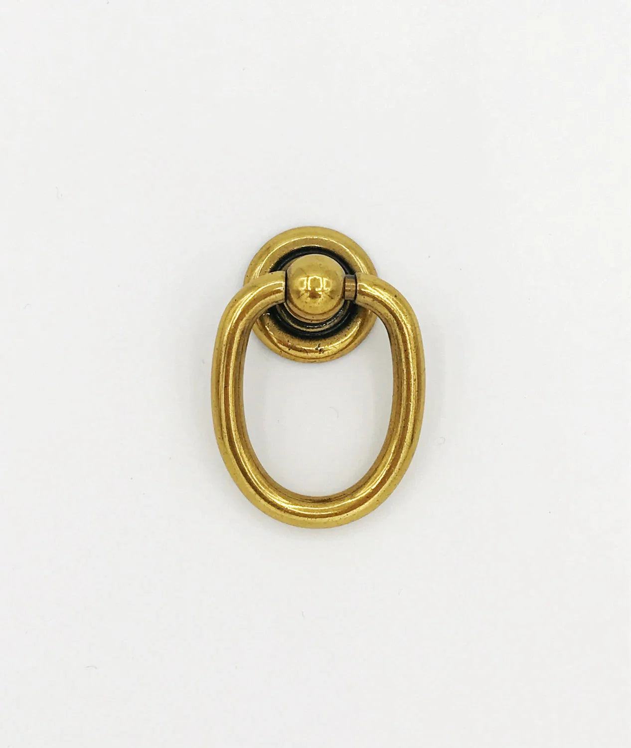 Brass Ring Pulls "Oval" Bail Drawer Pulls - Euro • Knobs