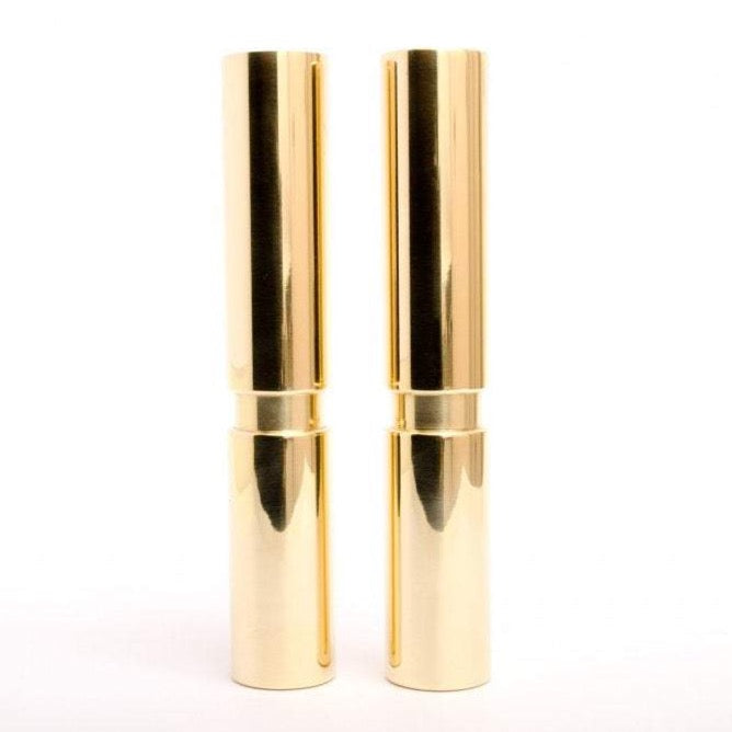 Mid-Century Modern (Set of 2) Large Furniture Replacement Legs in Polished Brass - Euro • Knobs