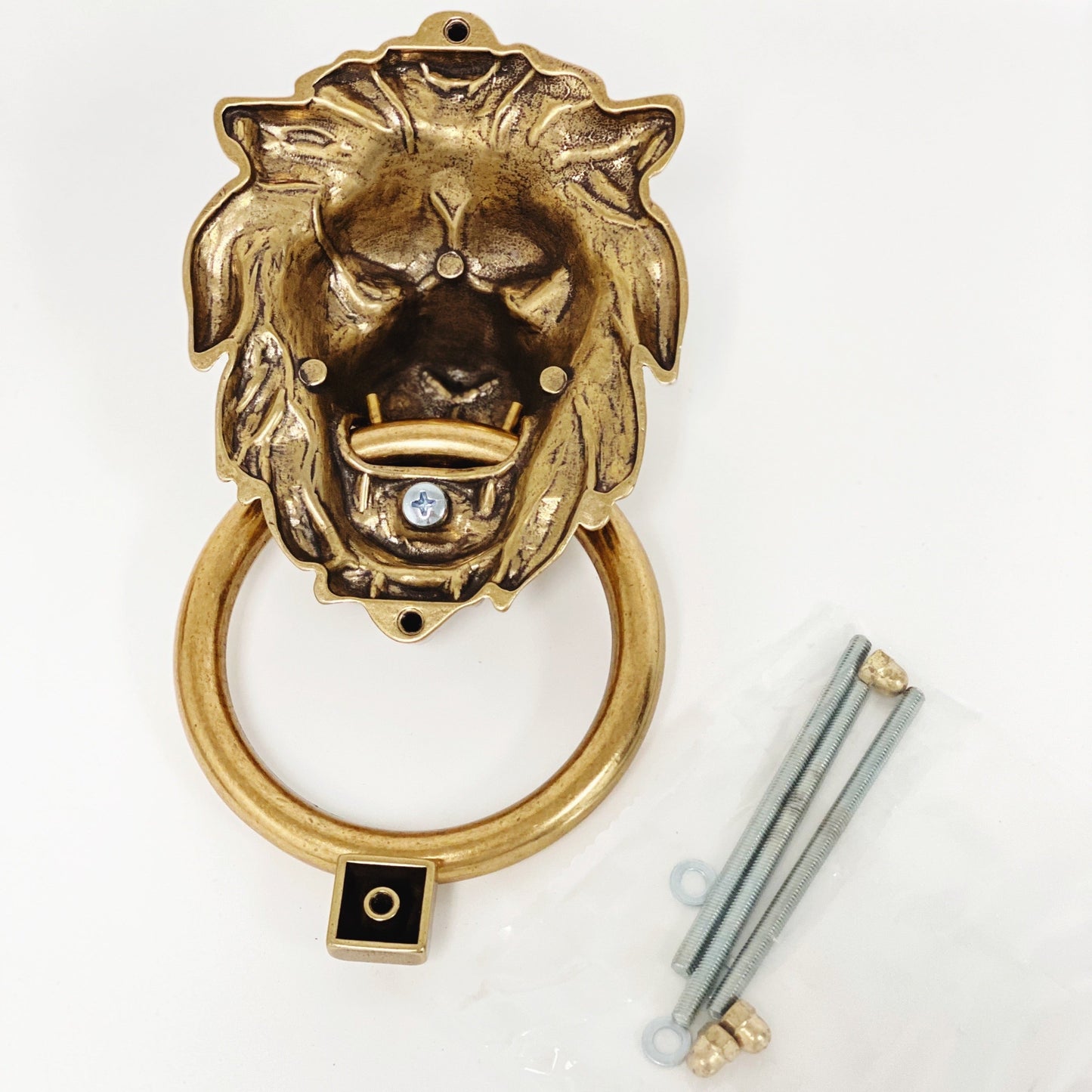 Brass Lionhead Door Knocker - Holiday Gift - Forge Hardware Studio