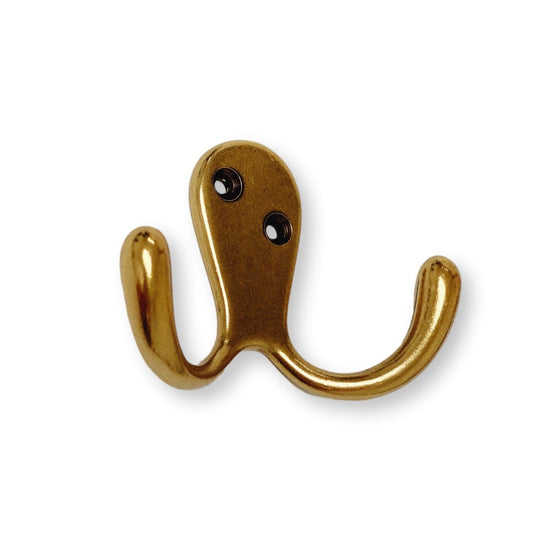 Antique Brass "Capri" Medium Modern Wall Hat and Coat Hook - Euro • Knobs