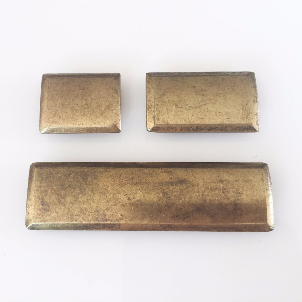 Rectangular Drawer  "Roman" Pulls in Antique Brass - Brass Cabinet Hardware 