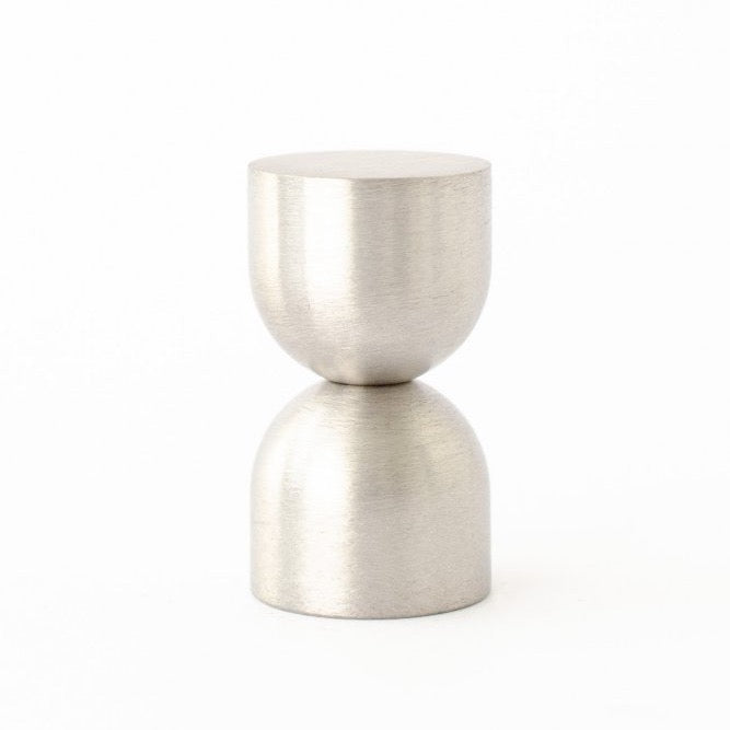 Brushed Nickel "Double Cup" Cabinet Knob and Wall Hook - Euro • Knobs