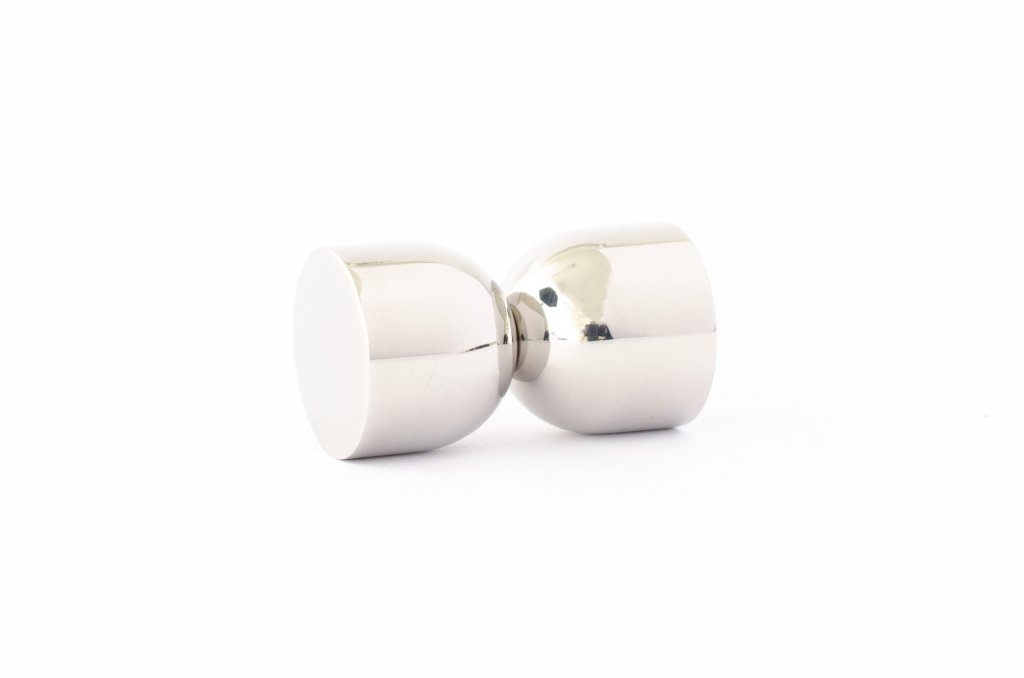 Polished Nickel "Double Cup" Cabinet Knob and Wall Hook - Euro • Knobs