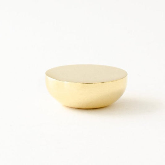 Unlacquered Polished Brass "Bowl" Modern Round Cabinet Knob - Euro • Knobs