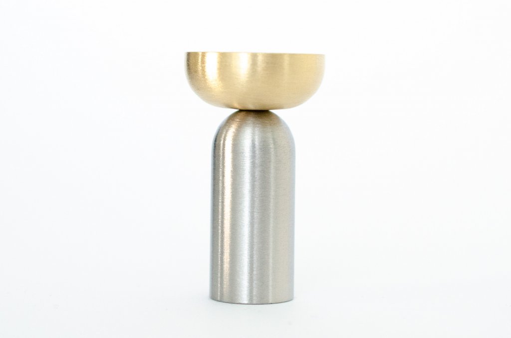 Brass and Nickel "Pedestal Bowl" Round Wall Hook - Euro • Knobs