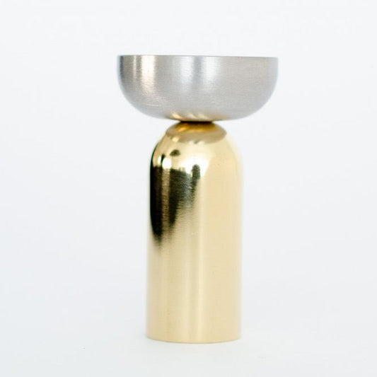 Brass and Nickel "Pedestal Bowl" Round Wall Hook - Euro • Knobs