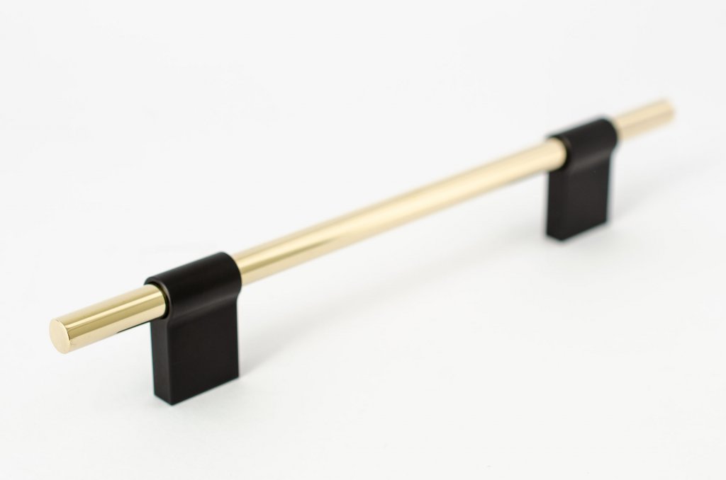 T-Bar "Line" Brass and Black Drawer Pulls Cabinet Hardware - Euro • Knobs