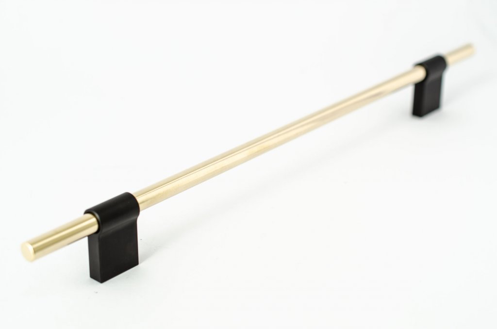 T-Bar "Line" Brass and Black Drawer Pulls Cabinet Hardware - Euro • Knobs