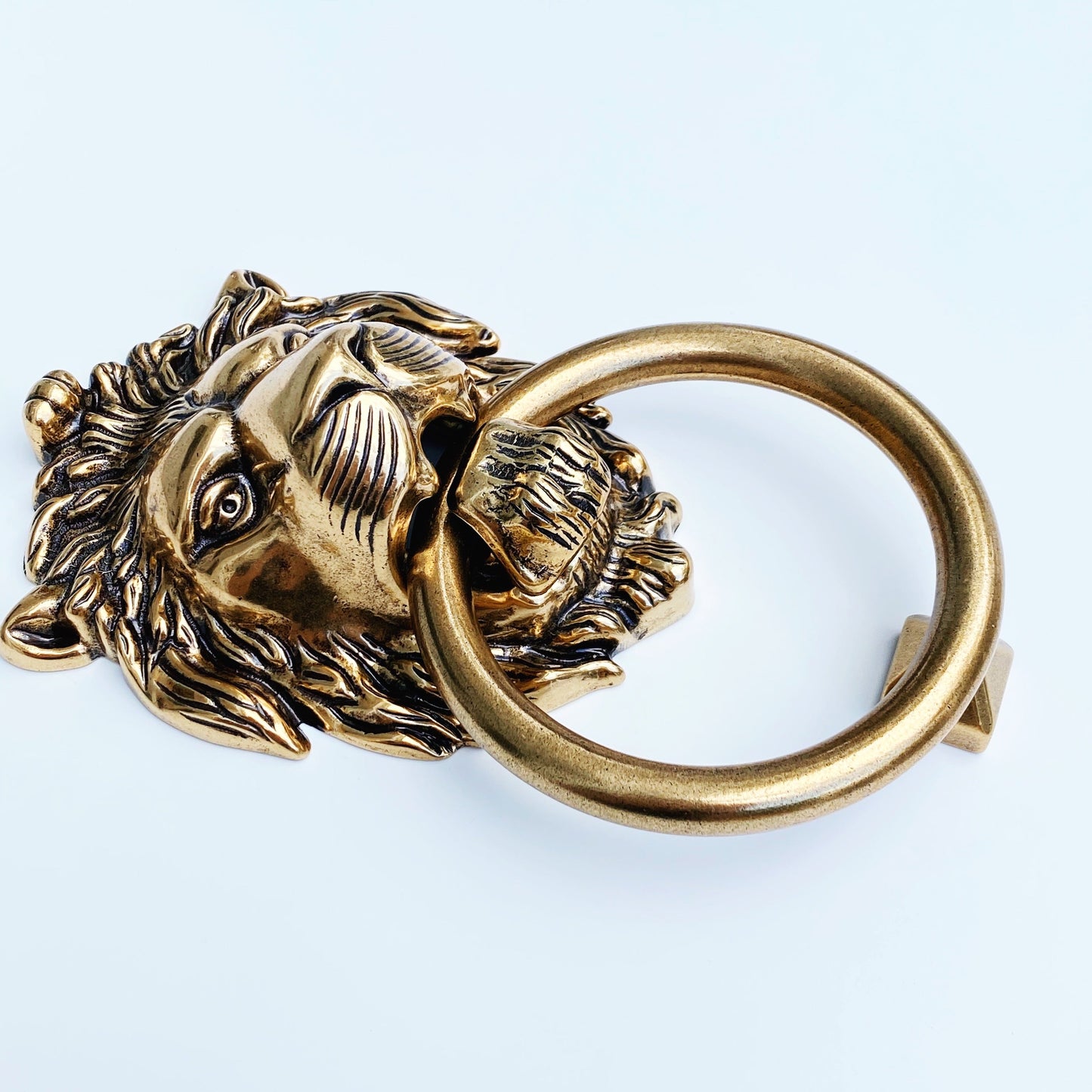 Brass Lionhead Door Knocker - Holiday Gift - Forge Hardware Studio