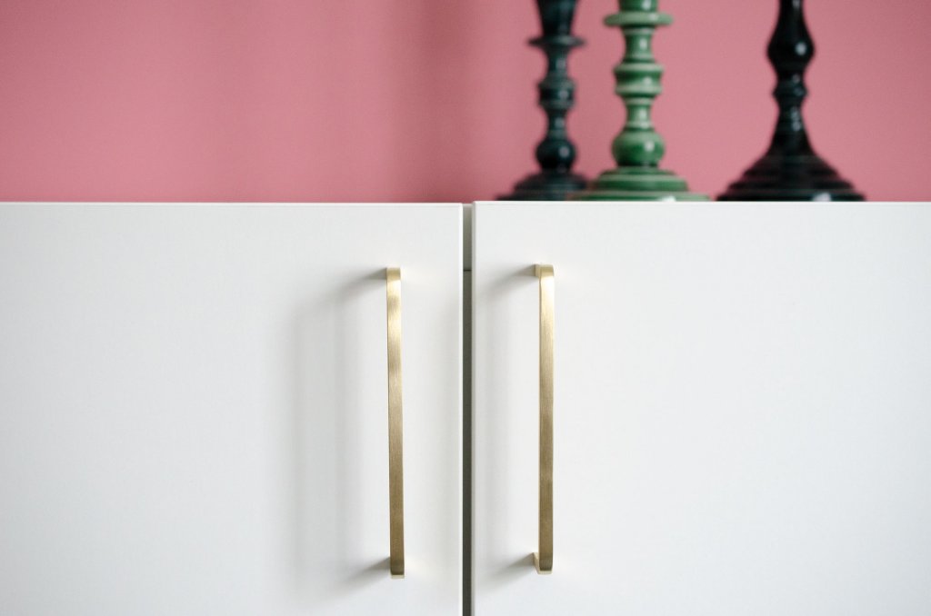 Unlacquered Brushed Brass "Lumia" Cabinet Knobs and Drawer Pulls - Euro • Knobs